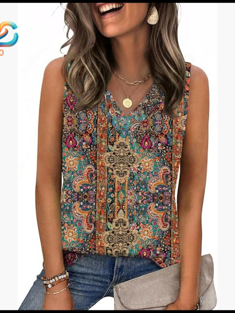 V-Neck Sleeveless Tank Top Loose Fit Blouse Business Casual Summer Tops